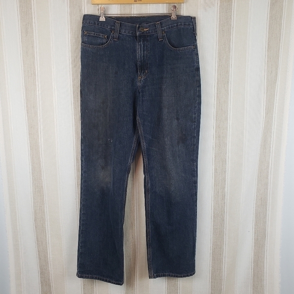 Carhartt Distressed‎ Cargo Jeans Blue Size 34x32 - Picture 1 of 8